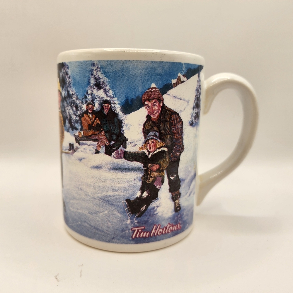 Vtg Limited‎ Ed Tim Hortons Coffee Mug Collector Series #003 Skating Pond Hockey